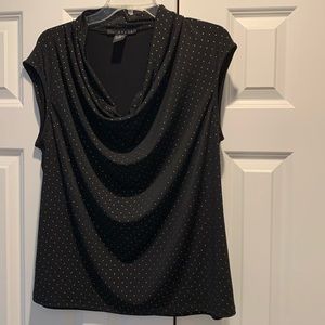 Black shirt with gold dots